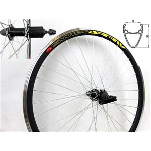 Koło 26 tył kaseta JY-801 stożek 21 mm nit czarne