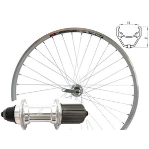 Koło 26 tył kaseta Vb JY-801 J19SZ nit.srebrne