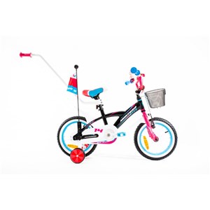 Rower 14" MONTERIA  STALOWY GIRL BIA/RÓŻ/FIOLET